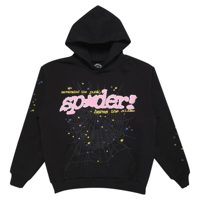 "Sp5der" Hoodie Zwart/Roze